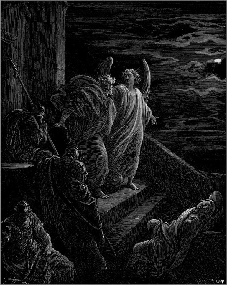 bibel st peter delivered from prison