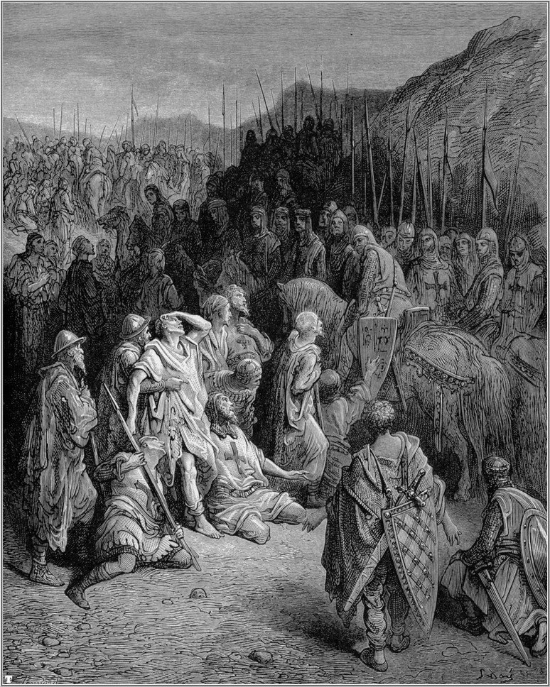 crusades godfrey meets the remains of the army  of peter
